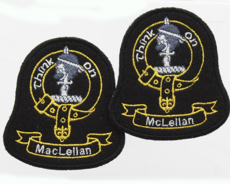 Clan Crest Badge, Embroidered,  Clan MacLellan